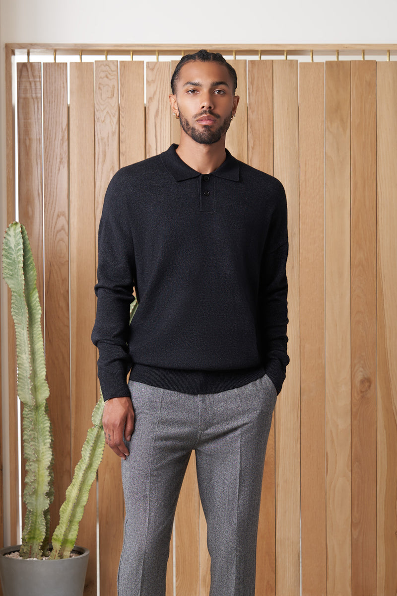 scrt society  kennedy article 6 knit boucle sweater