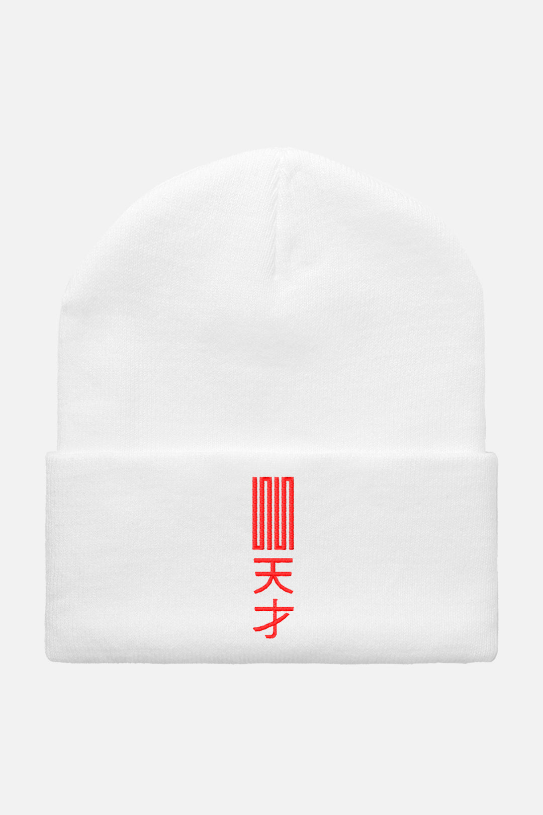 scrt genius kanji long beanie white