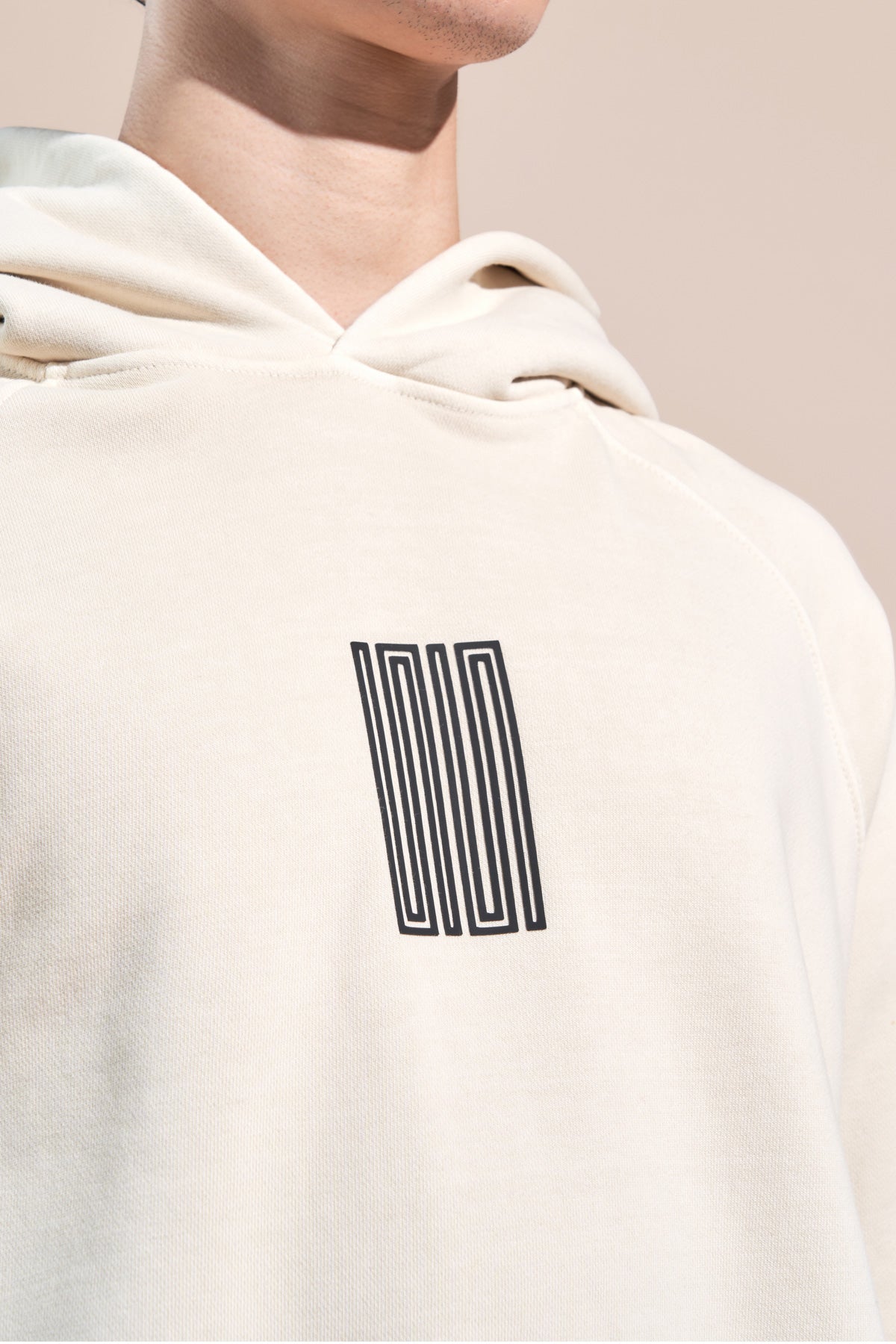 encino article 6 logo raglan hoodie cream