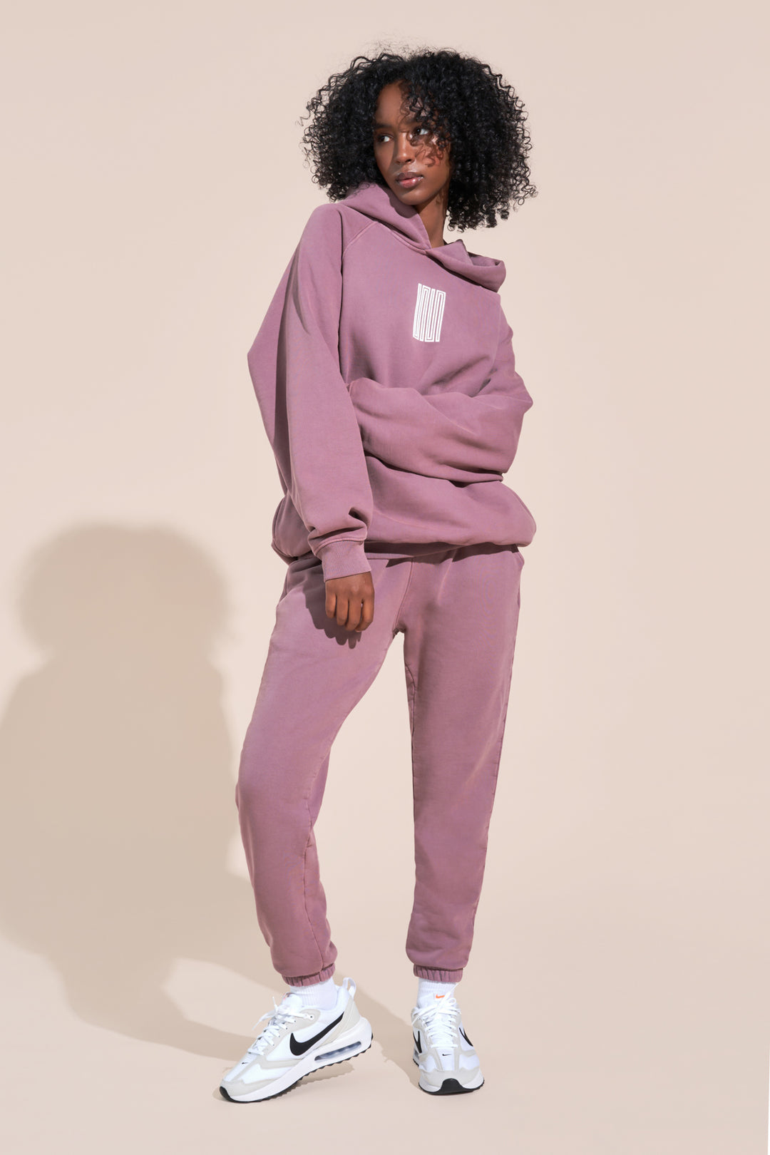 encino article 6 logo raglan hoodie mauve