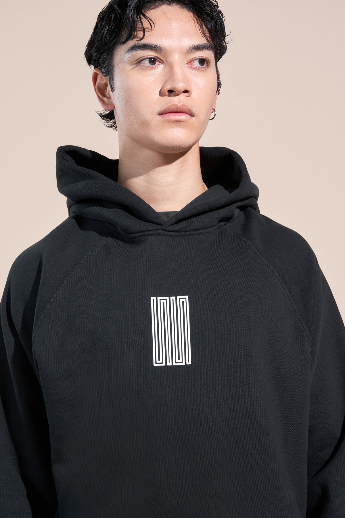 encino article 6 logo raglan hoodie black