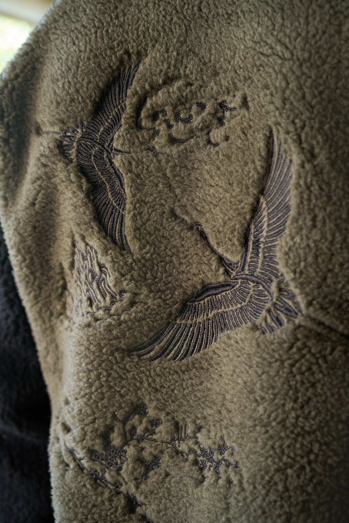 ventura article 5 embroidered sherpa jacket olive