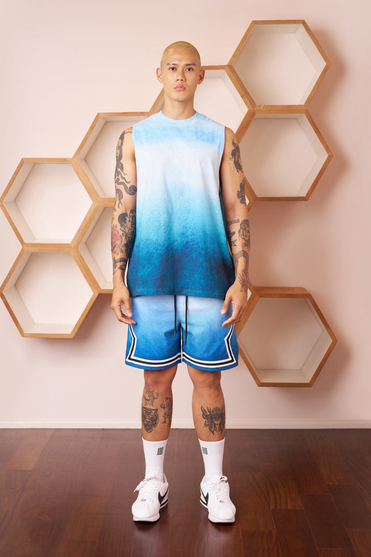 nordica article 1 sleeveless gradient tee gradient aqua