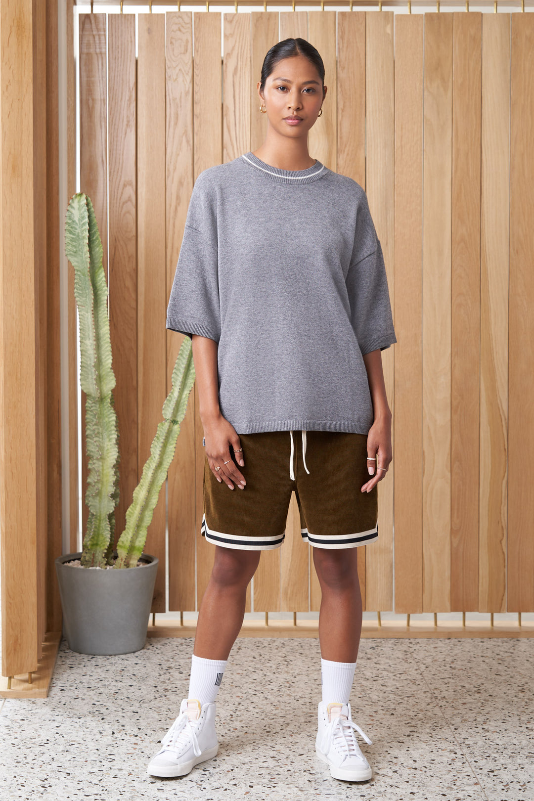 beckett article 3 corduroy shorts brown