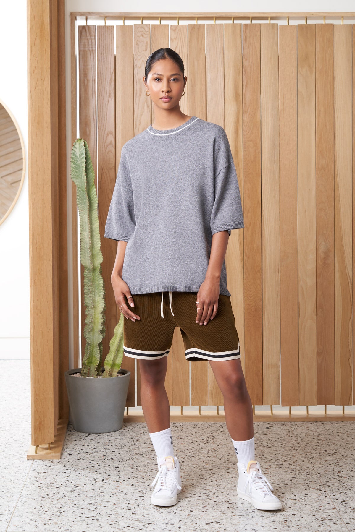 otis article 6 knit tee heather grey