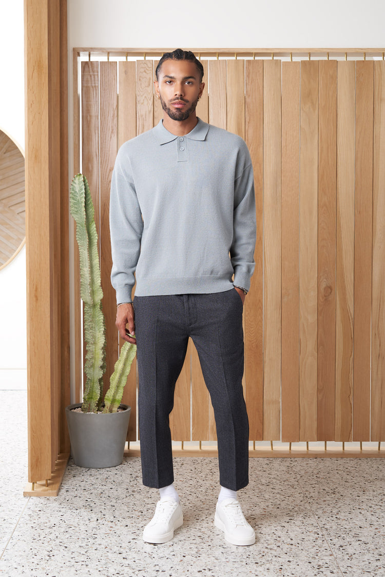 jamieson article 6 knit polo slate