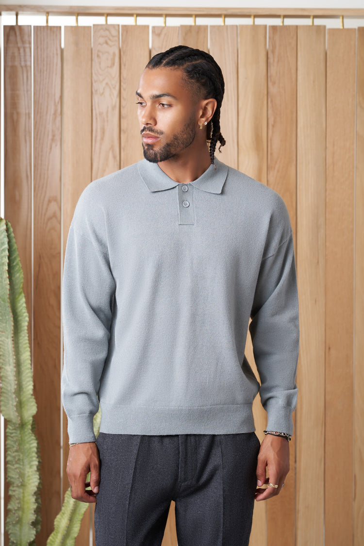 jamieson article 6 knit polo slate