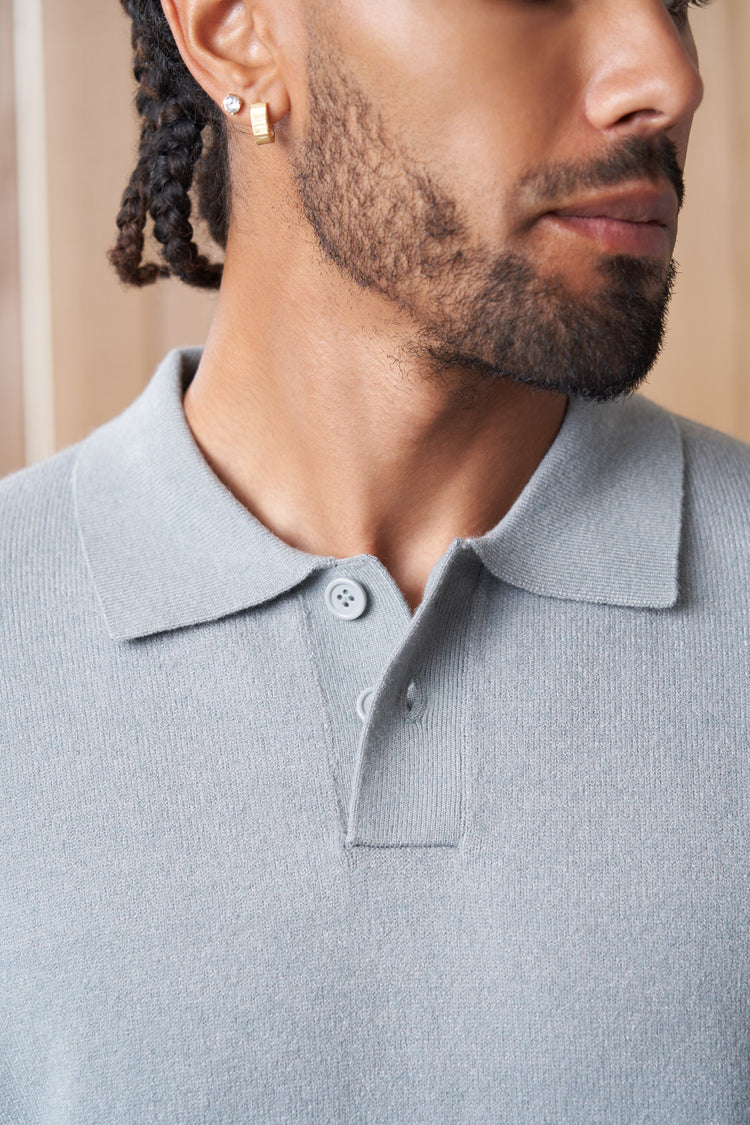 jamieson article 6 knit polo slate