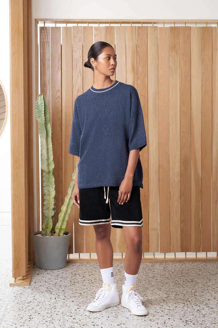 otis article 6 knit tee heather navy