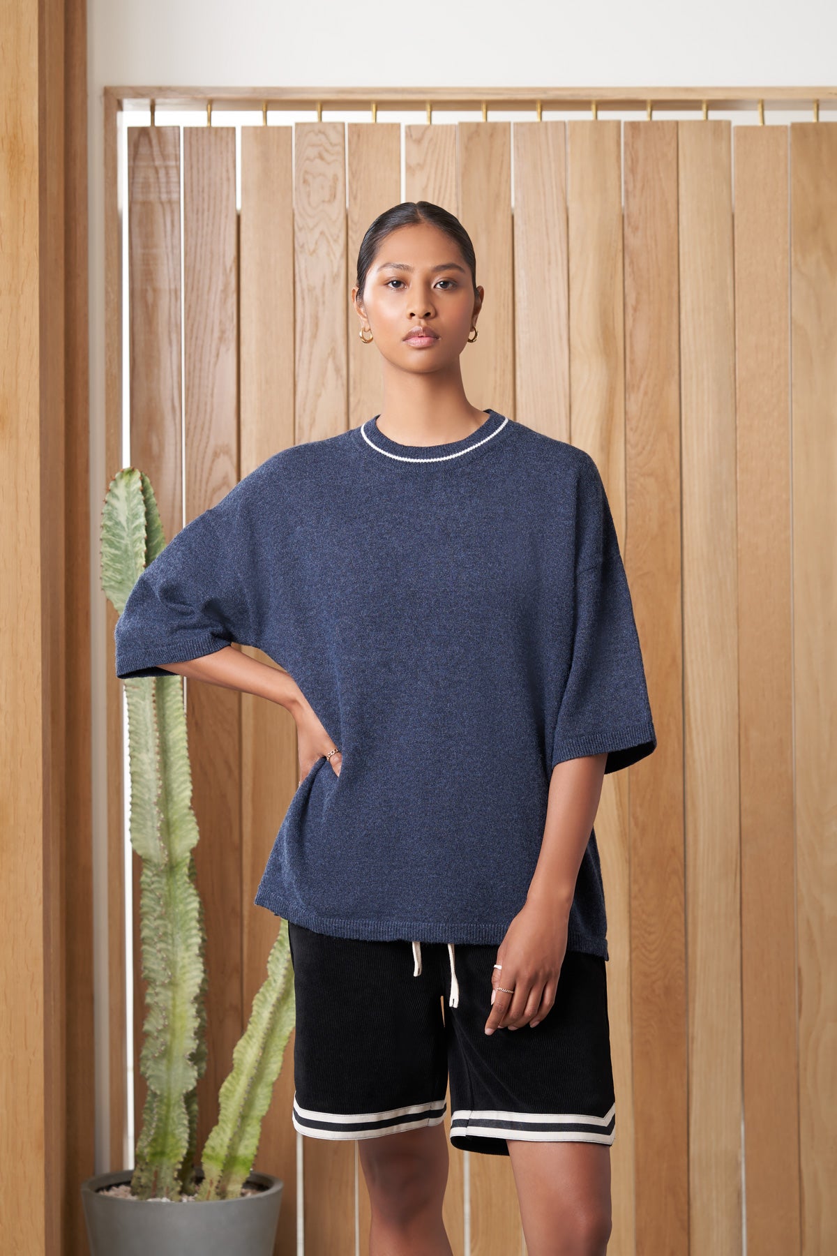 otis article 6 knit tee heather navy