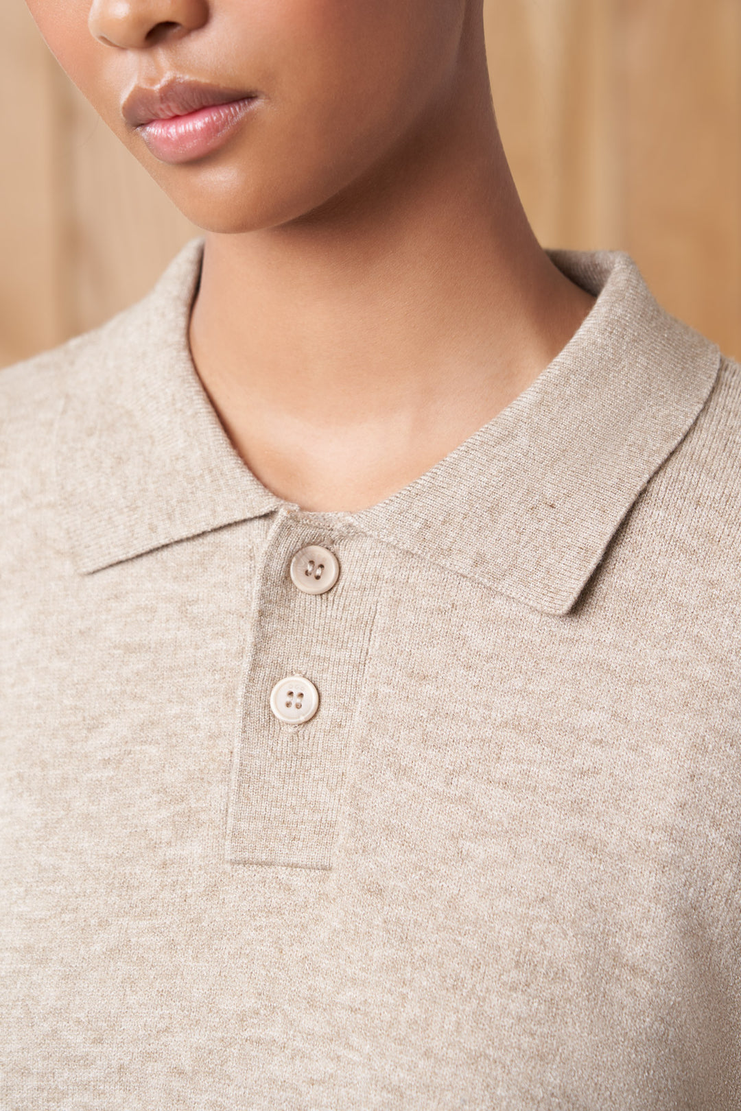 jamieson article 6 knit polo slate taupe