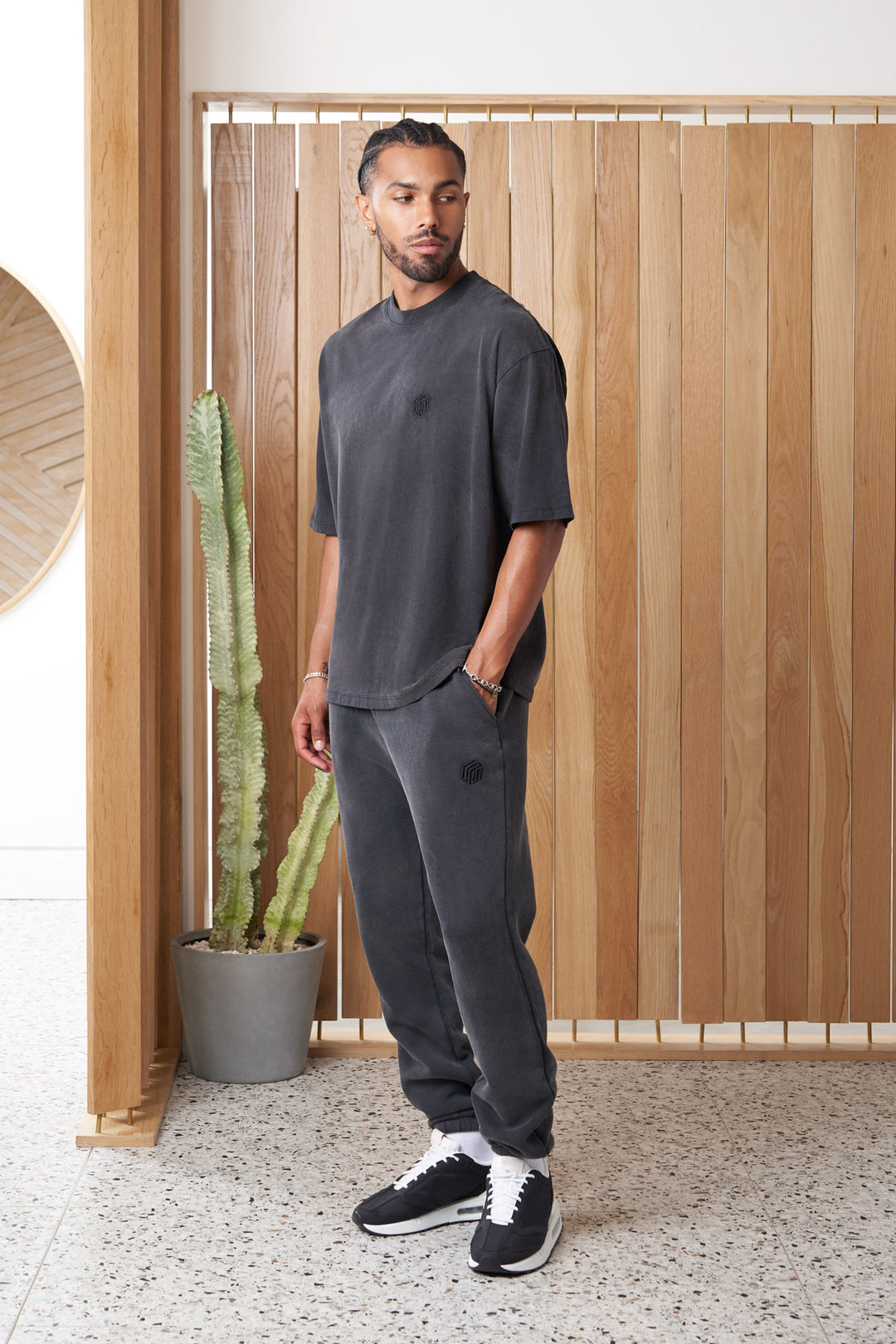 ramona article 3 cube logo sweatpants powder black