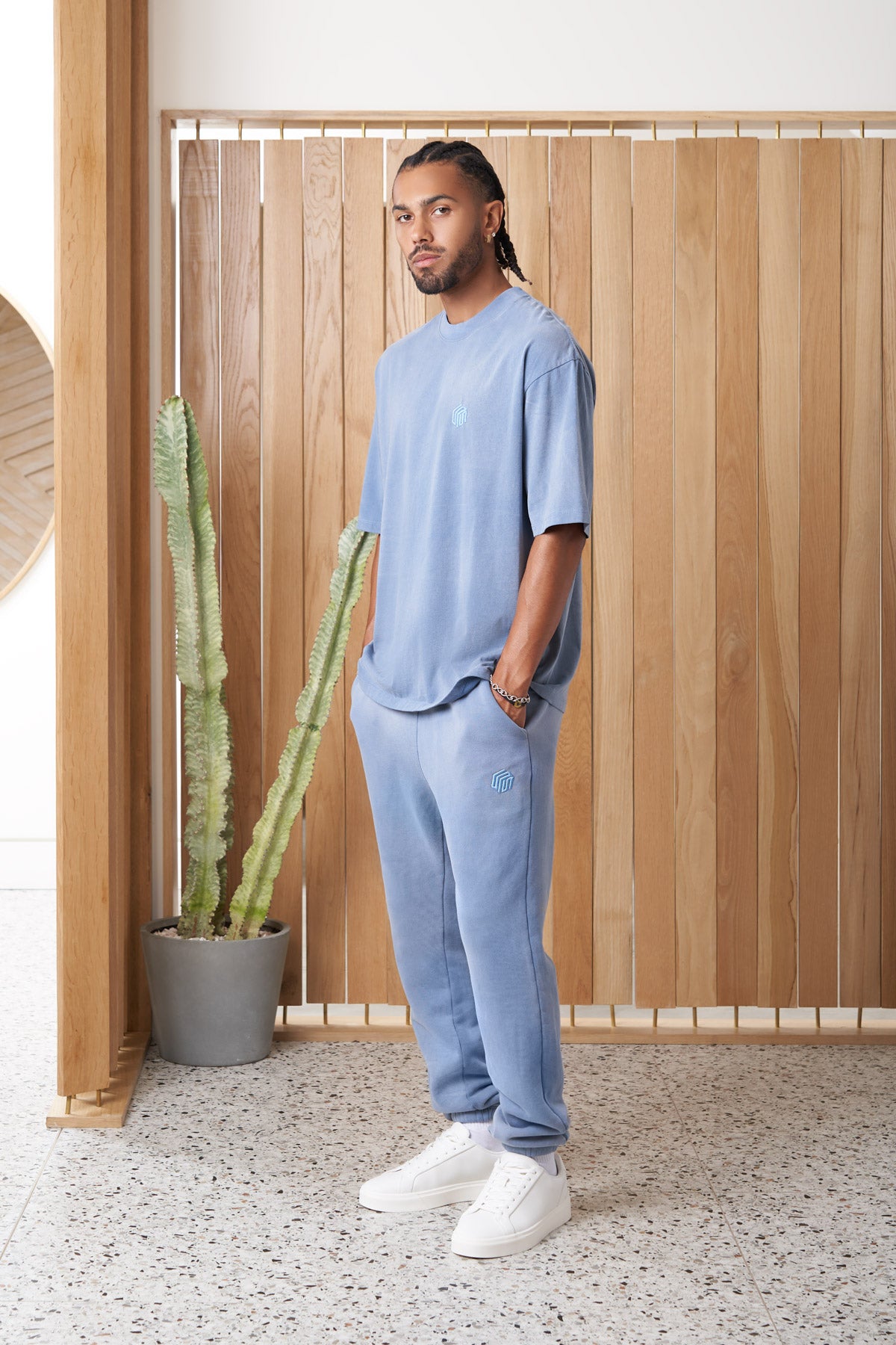 ramona article 3 cube logo sweatpants powder blue