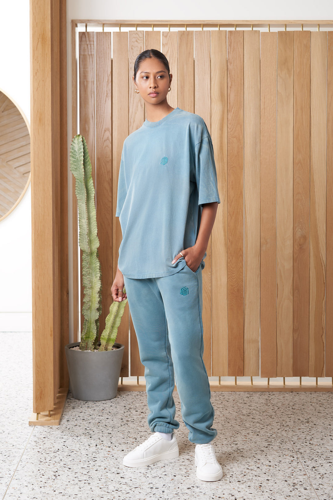 ramona article 3 cube logo sweatpants vintage teal