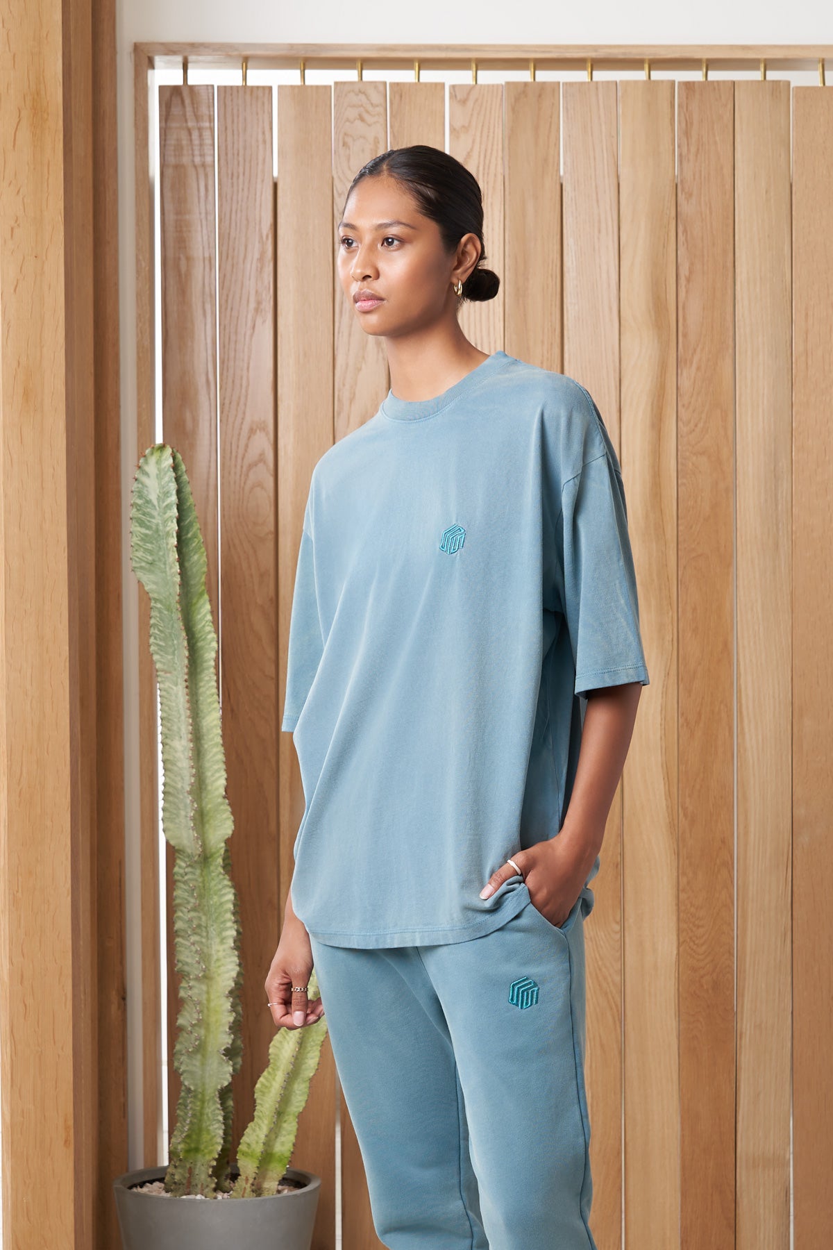 ramona article 3 cube logo sweatpants vintage teal