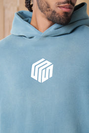 mandalay article 6 cube logo hoodie vintage teal