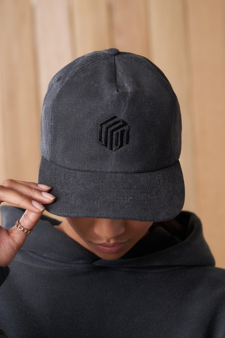 fairview article 7 denim cube logo hat black