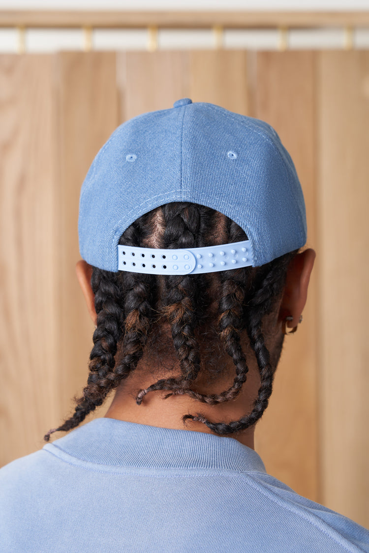 fairview article 7 denim cube logo hat blue