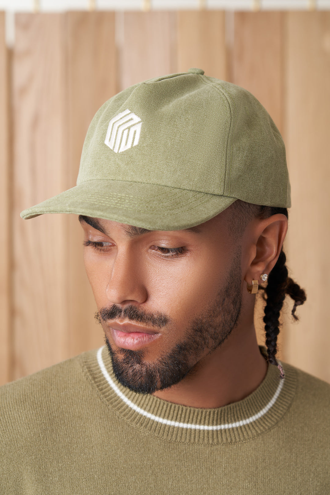 fairview article 7 denim cube logo hat sage