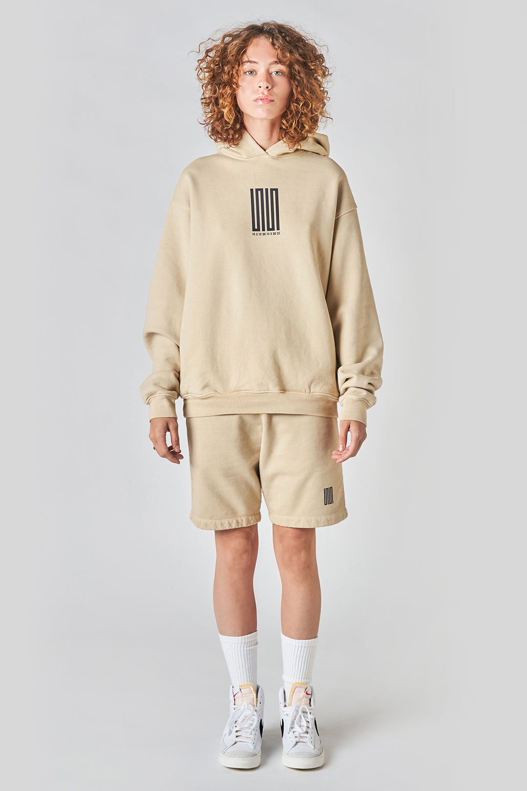 pacific article 6 logo hoodie sand