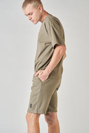 pacific article 6 logo shorts taupe