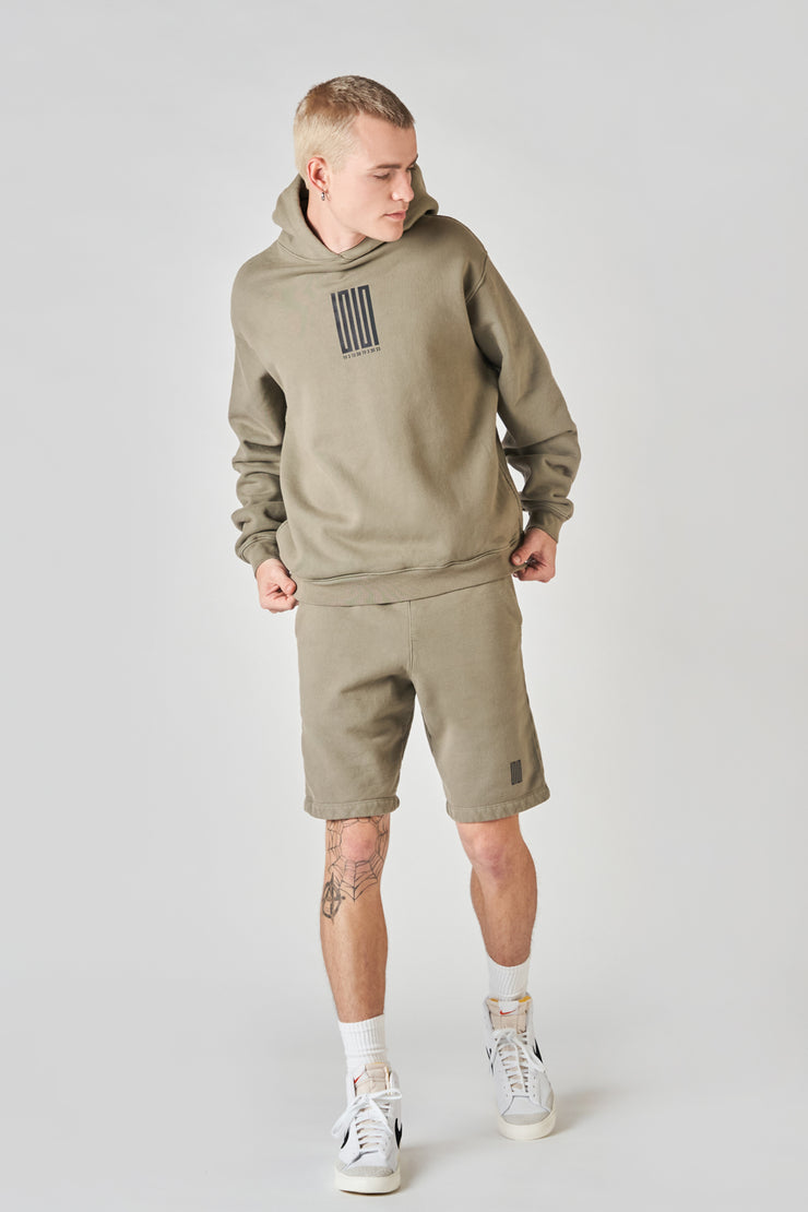 pacific article 6 logo hoodie taupe