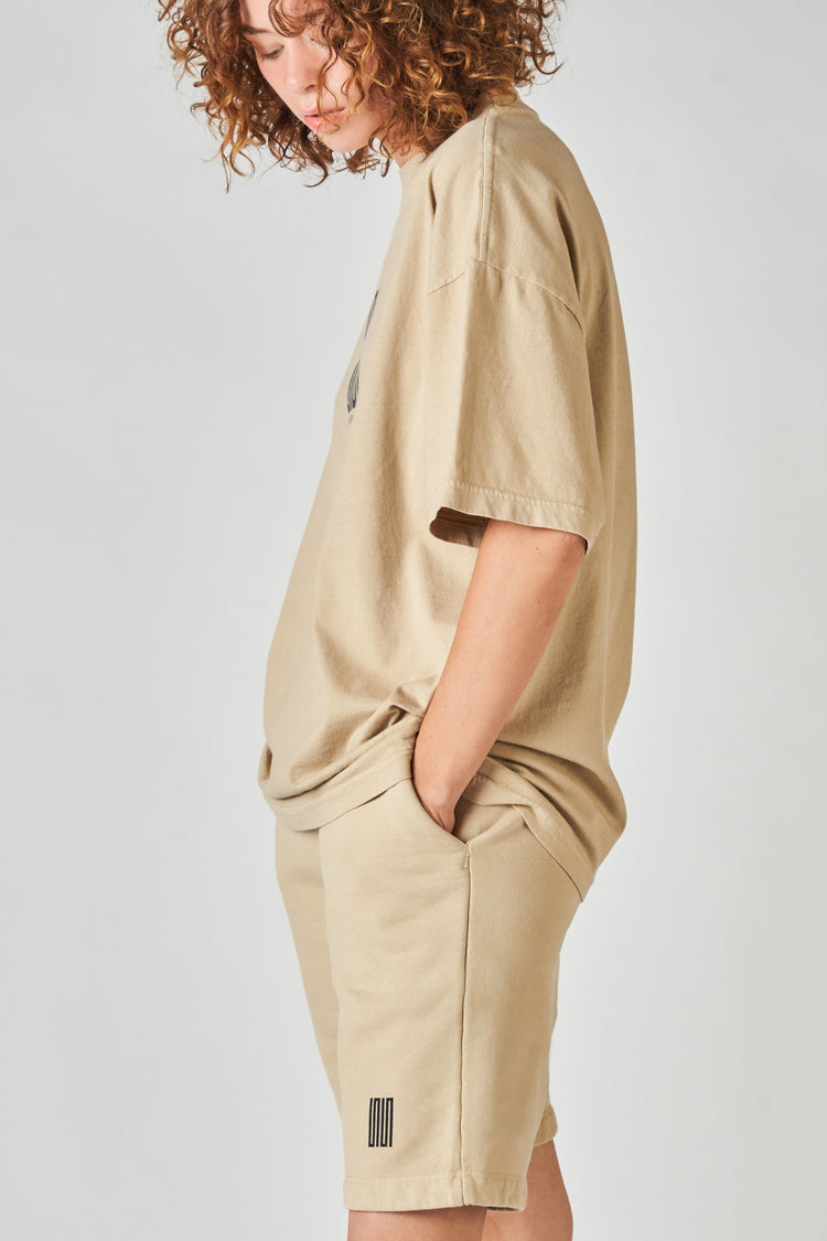 pacific article 6 logo shorts sand