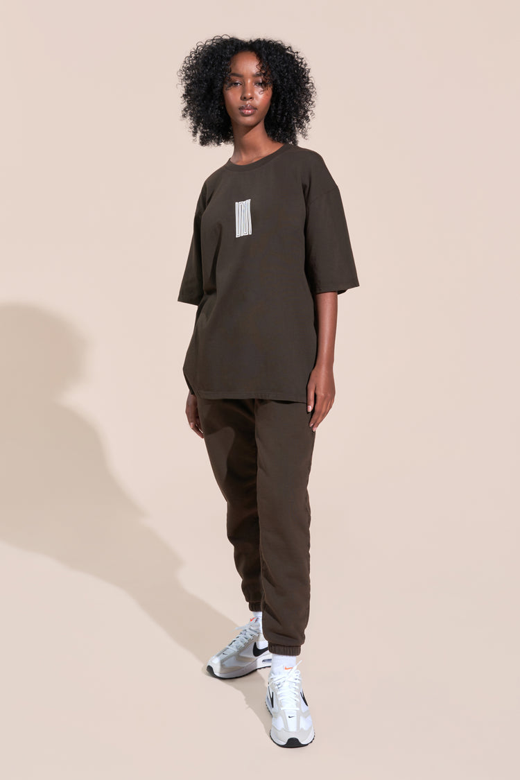 hadley article 3 numbers sweatpants brown