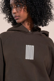 encino article 6 logo raglan hoodie brown