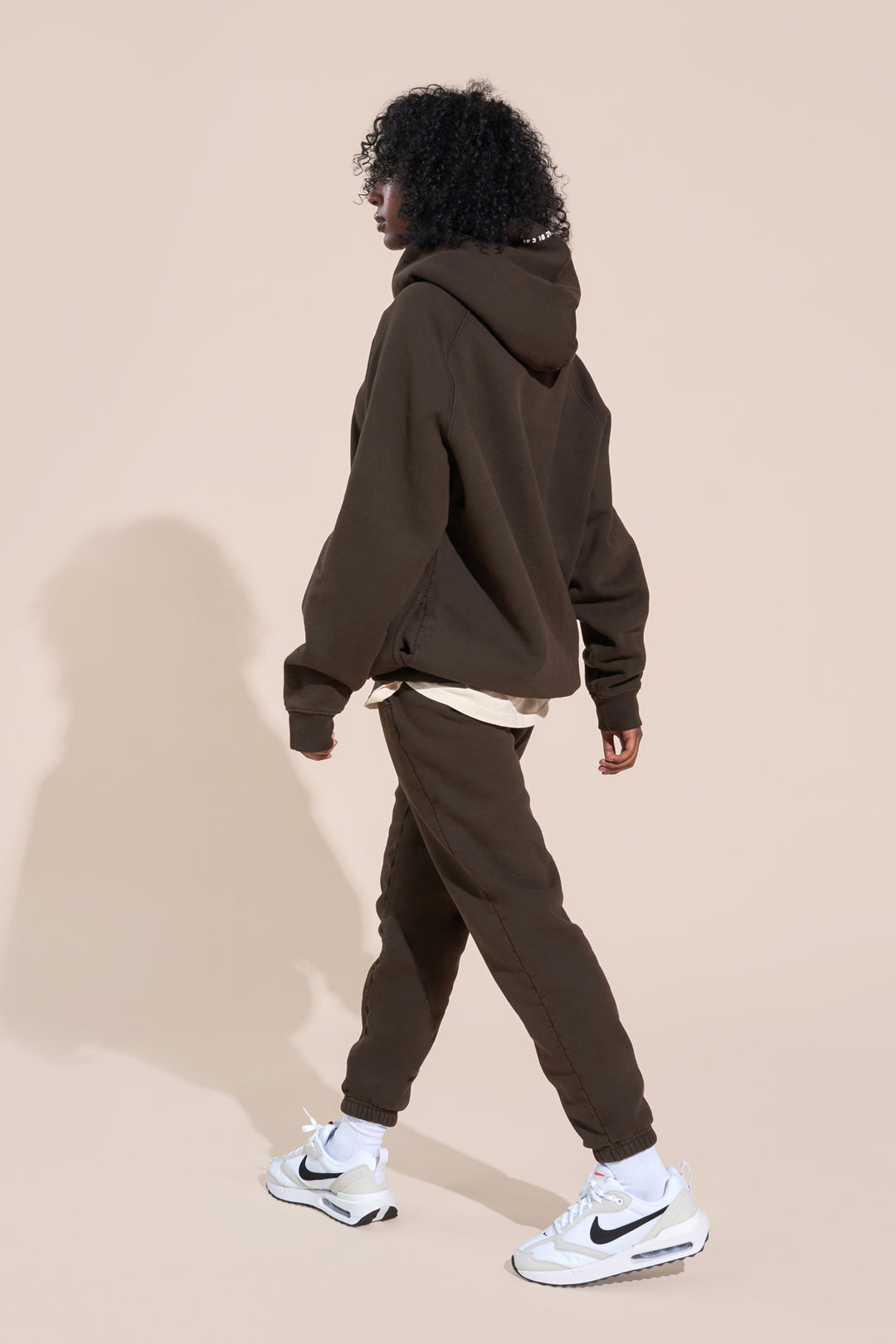 encino article 6 logo raglan hoodie brown
