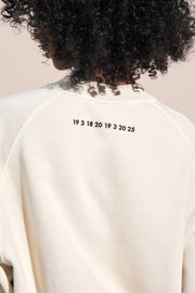 encino article 6 logo raglan sweatshirt off white