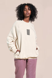encino article 6 logo raglan sweatshirt off white