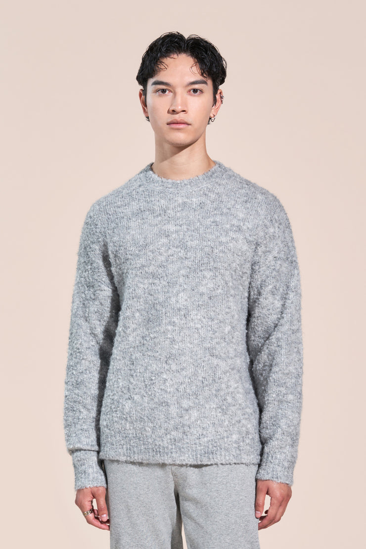 kennedy article 6 boucle knit sweater heather grey