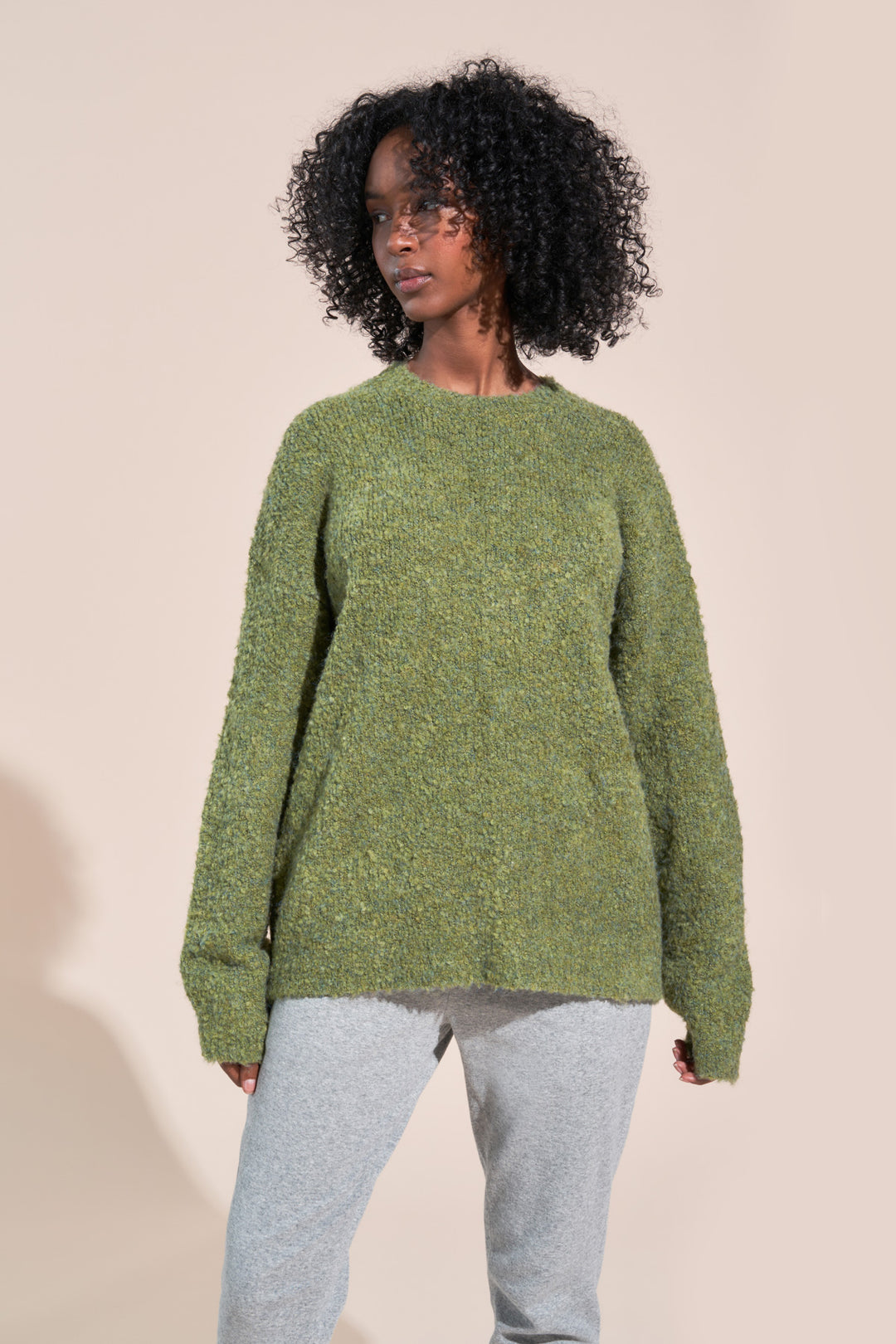 kennedy article 6 boucle knit sweater moss