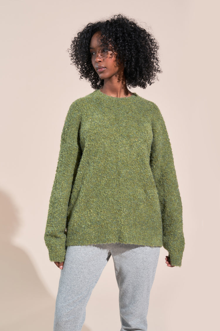 kennedy article 6 boucle knit sweater moss