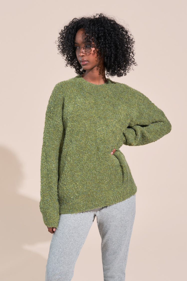 kennedy article 6 boucle knit sweater moss