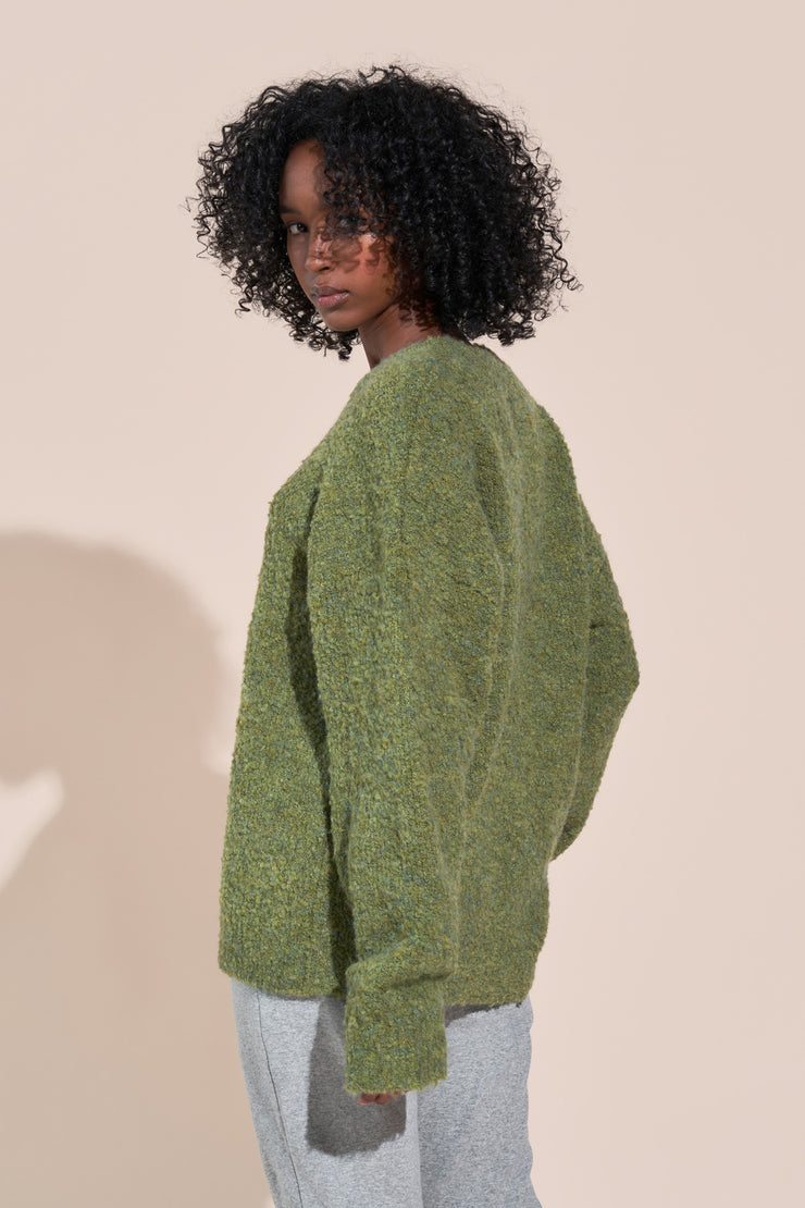 kennedy article 6 boucle knit sweater moss
