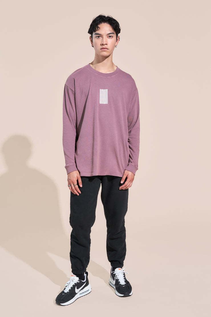 encino article 1 long sleeve logo tee mauve