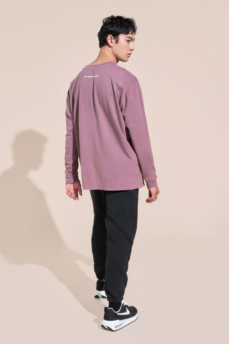 encino article 1 long sleeve logo tee mauve