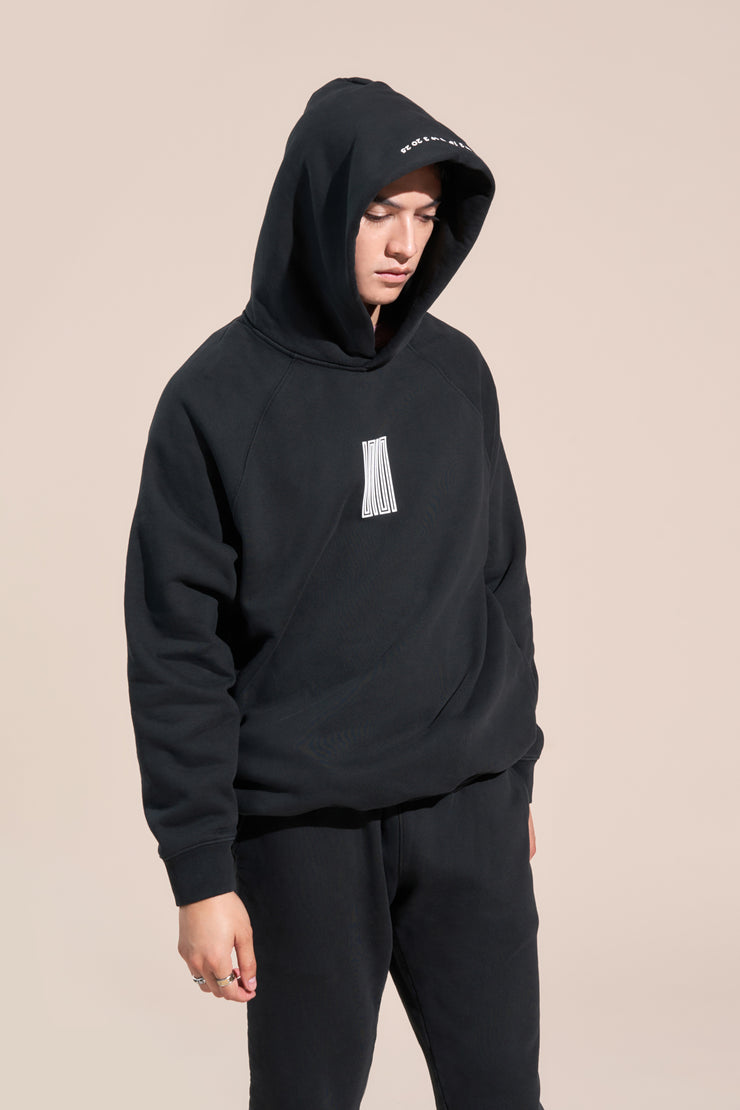 encino article 6 logo raglan hoodie black