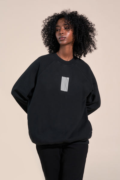 encino article 6 logo raglan sweatshirt black