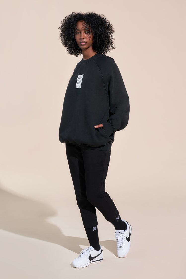 encino article 6 logo raglan sweatshirt black
