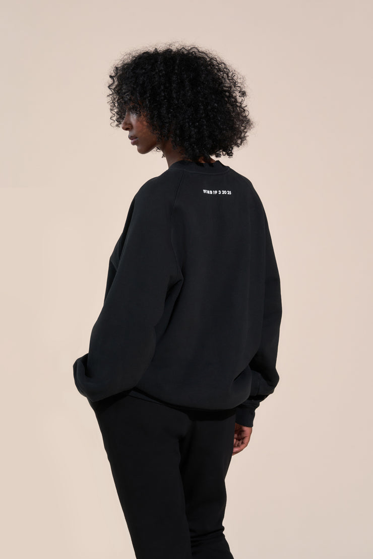 encino article 6 logo raglan sweatshirt black
