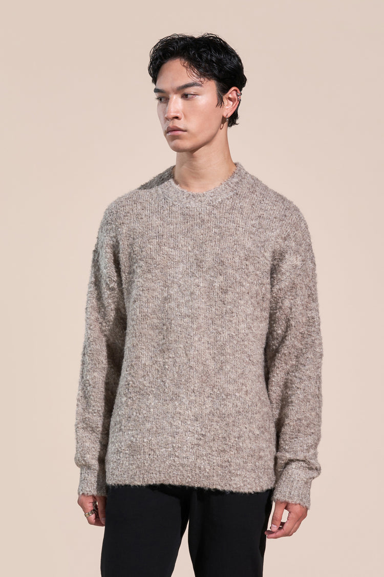 kennedy article 6 boucle knit sweater taupe