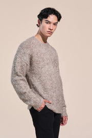 kennedy article 6 boucle knit sweater taupe
