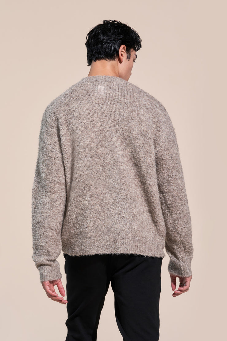 kennedy article 6 boucle knit sweater taupe