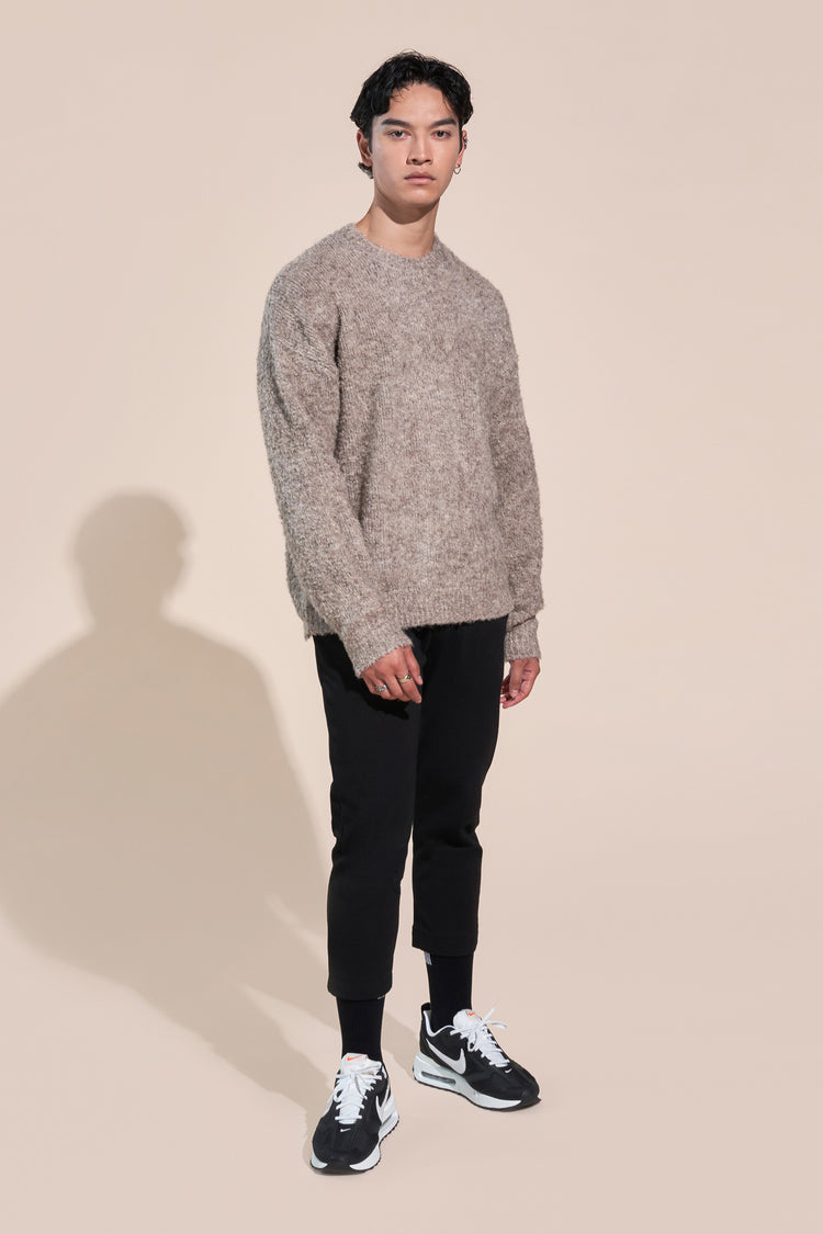 kennedy article 6 boucle knit sweater taupe