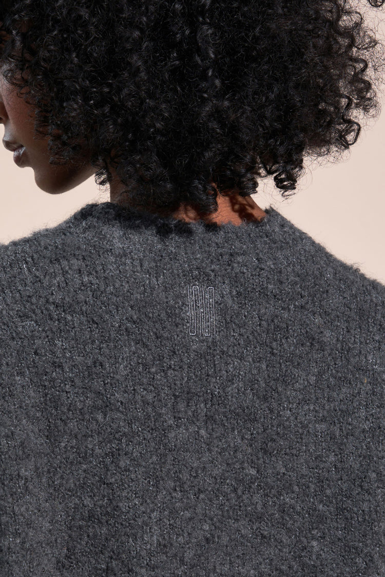 kennedy article 6 boucle knit sweater heather charcoal